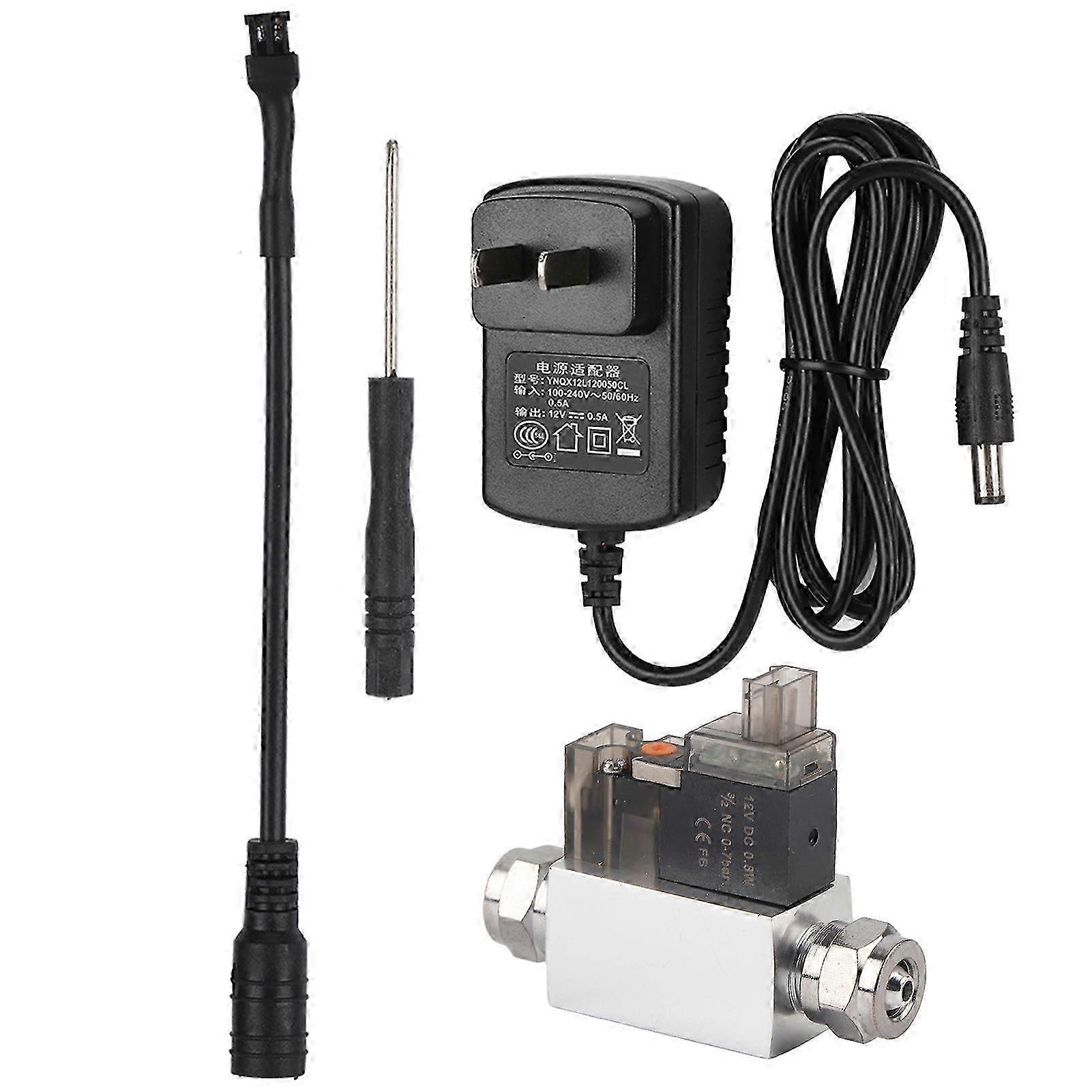 Mini External CO2 Solenoid Valve Low Temperature Fish Tank Accessory US Plug 100-240V Dual Heads