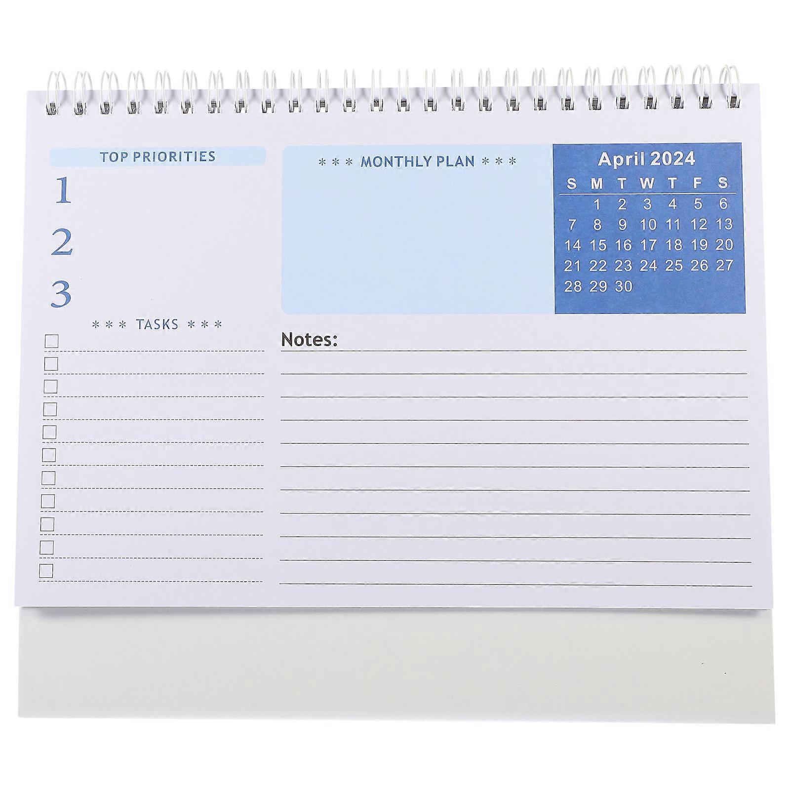 Standing Desk Calendar Simple Style Yearly Reference Page Dormitory Office Workers 23x19.5cm 1Set