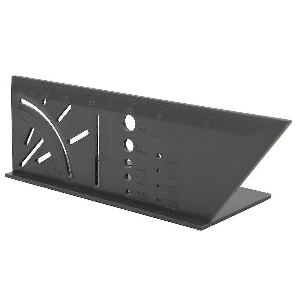 2Pcs Woodworking Scriber Ruler ABS Plastic Square Multifunctional Hand Scribing ToolDeep Gray