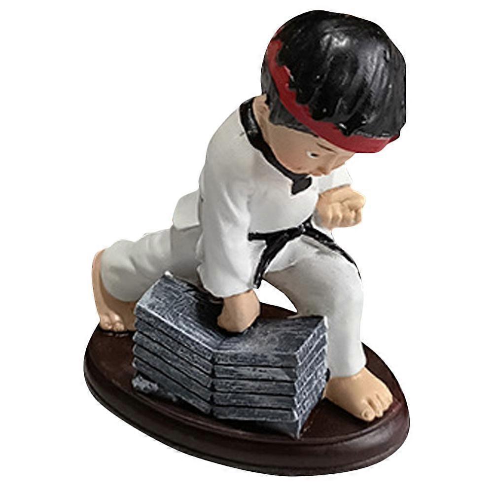 Taekwondo Boy Ornament   Handmade Resin Martial Arts Figure   Unique Collector's Display for Taekwondo Enthusiasts