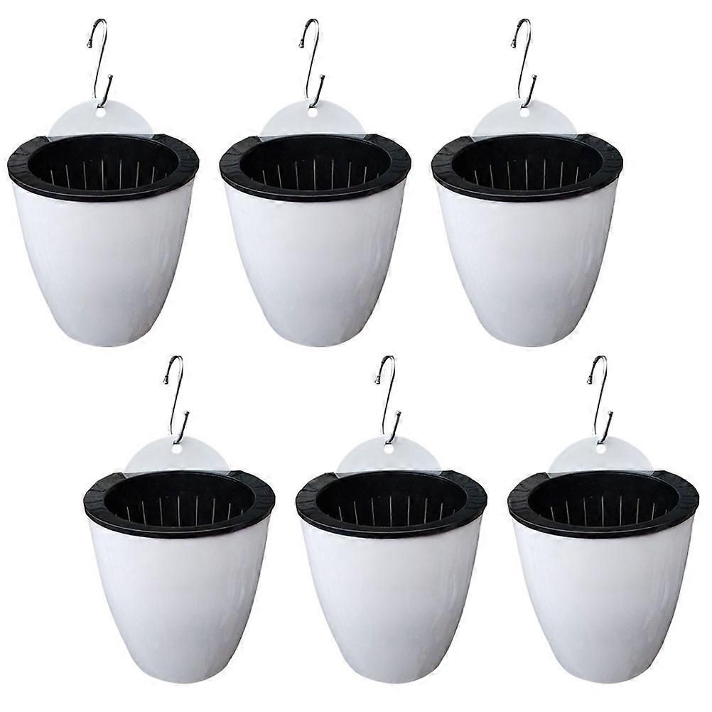 Hydroponic Planter 6Sets White Plastic Space Saving Plants Container for Home