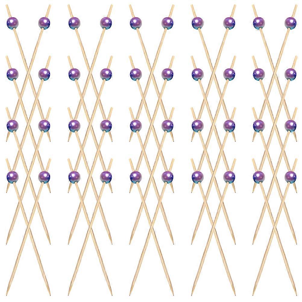 Festive Toothpicks For Appetizers Bamboo Sticks Food Picks For Decorations Gradient Color 100Pcs
