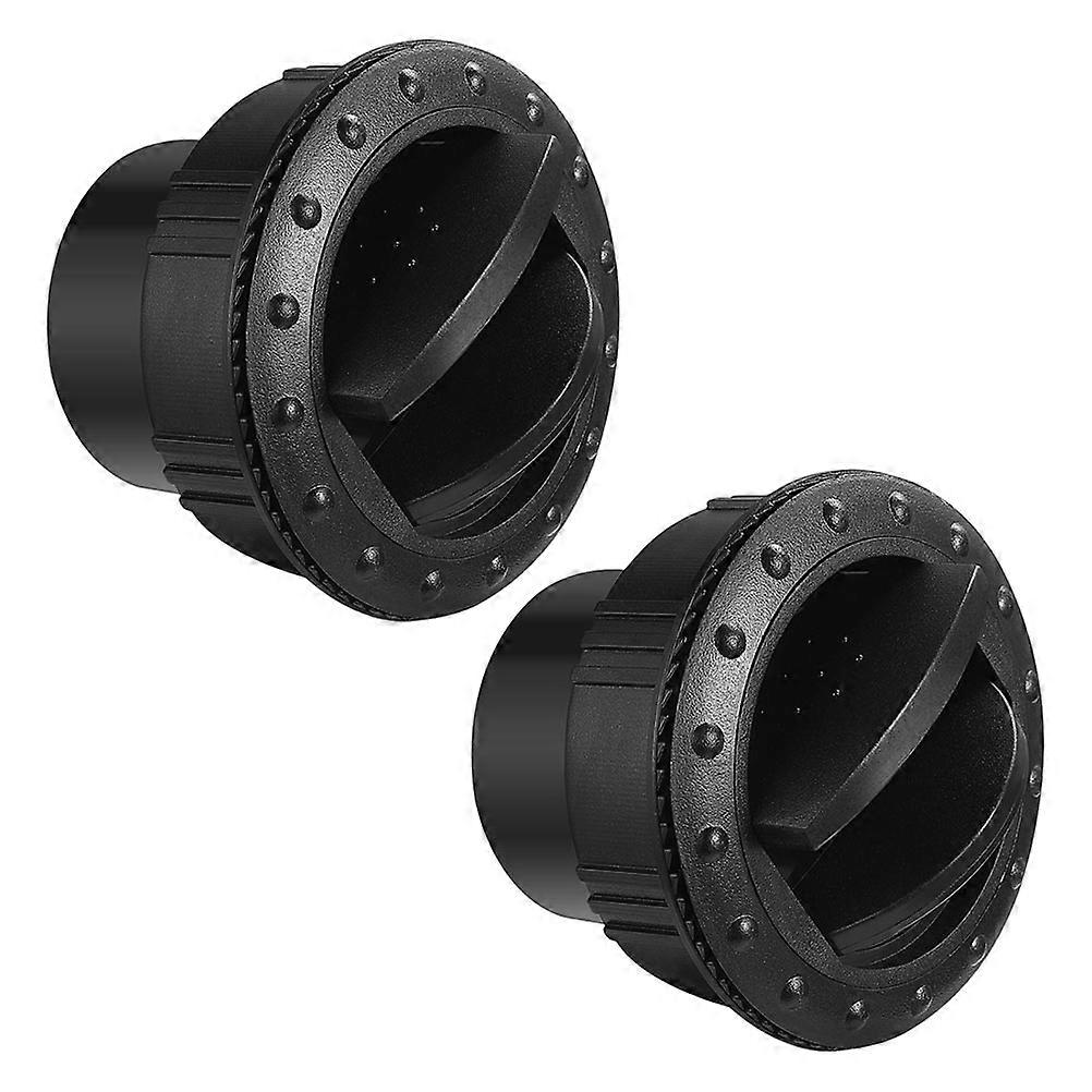 Air Conditioning Vent Deflector Adjustable Round Air Outlet Ventilation Outlet Car RV Dashboard Black 2Pcs