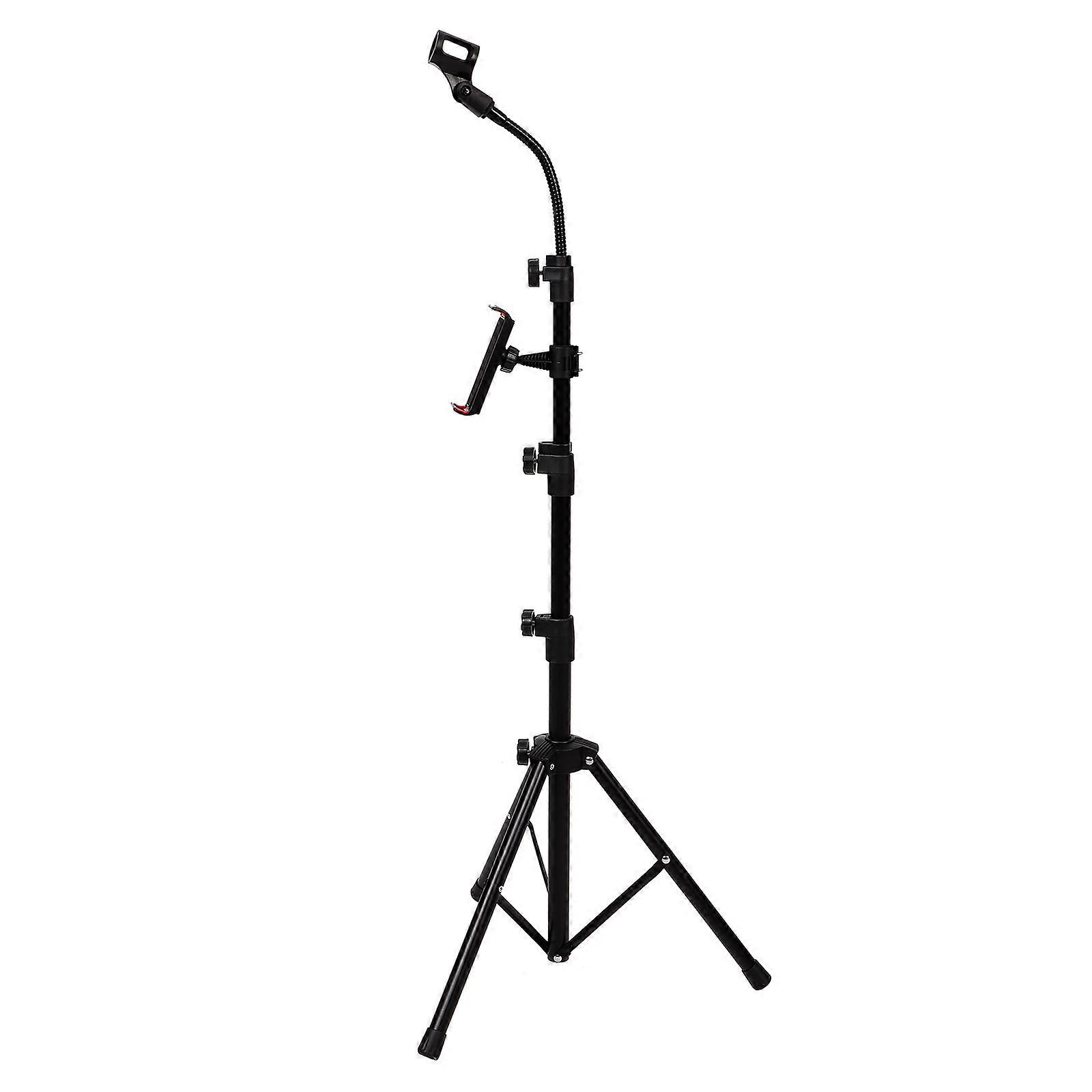 Adjustable Floor Microphone Stand with Tripod Base for Stable Support, Suitable for Live Performances and Recording