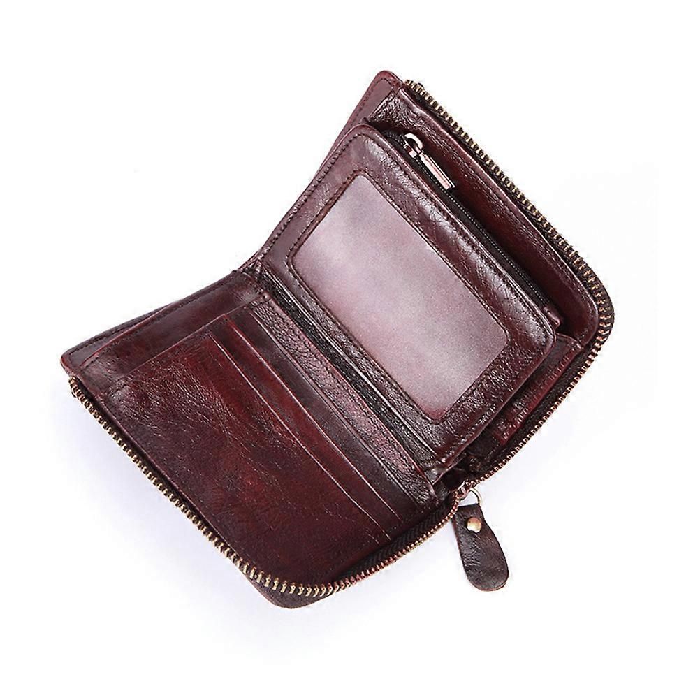 Here's a refined and engaging product description for your **Wallet for Men Multifunctional Zippered Purse Retro Short Coin Holder**:
 
### π