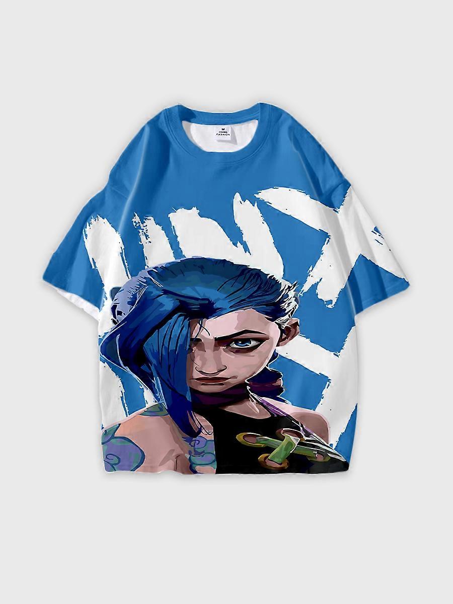 T-shirt round neck Role Pattern loose short sleeve K162