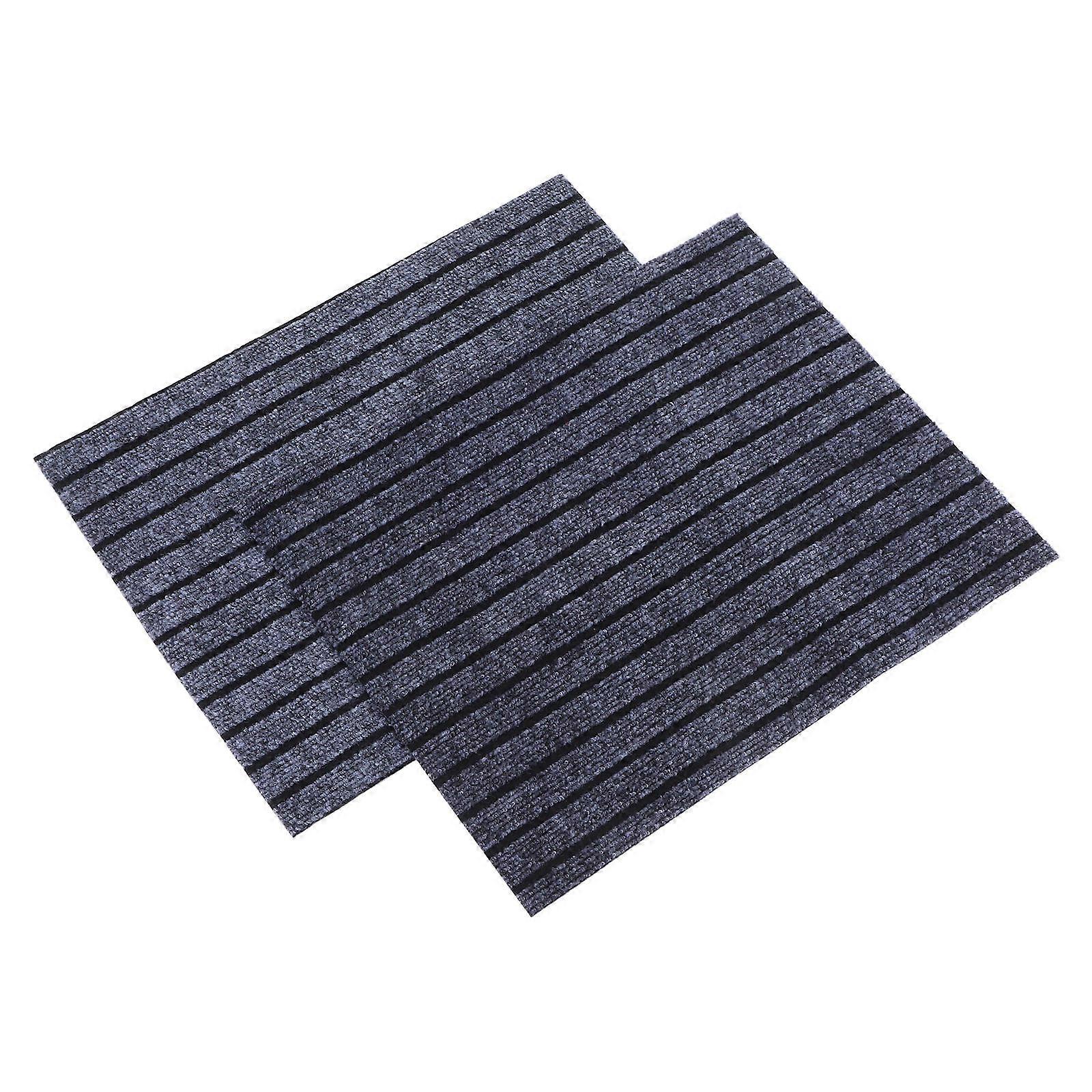 Fast Drying Absorbent Urinal Floor Mats with Non Slip Backing – Deep Grey Striped Pee Pads for Commercial Bathrooms in Hotels & Malls – 2pcs