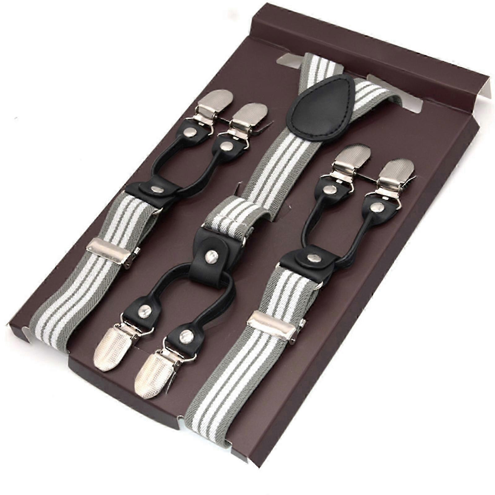 Fashionable braces for men with 6 adjustable clips