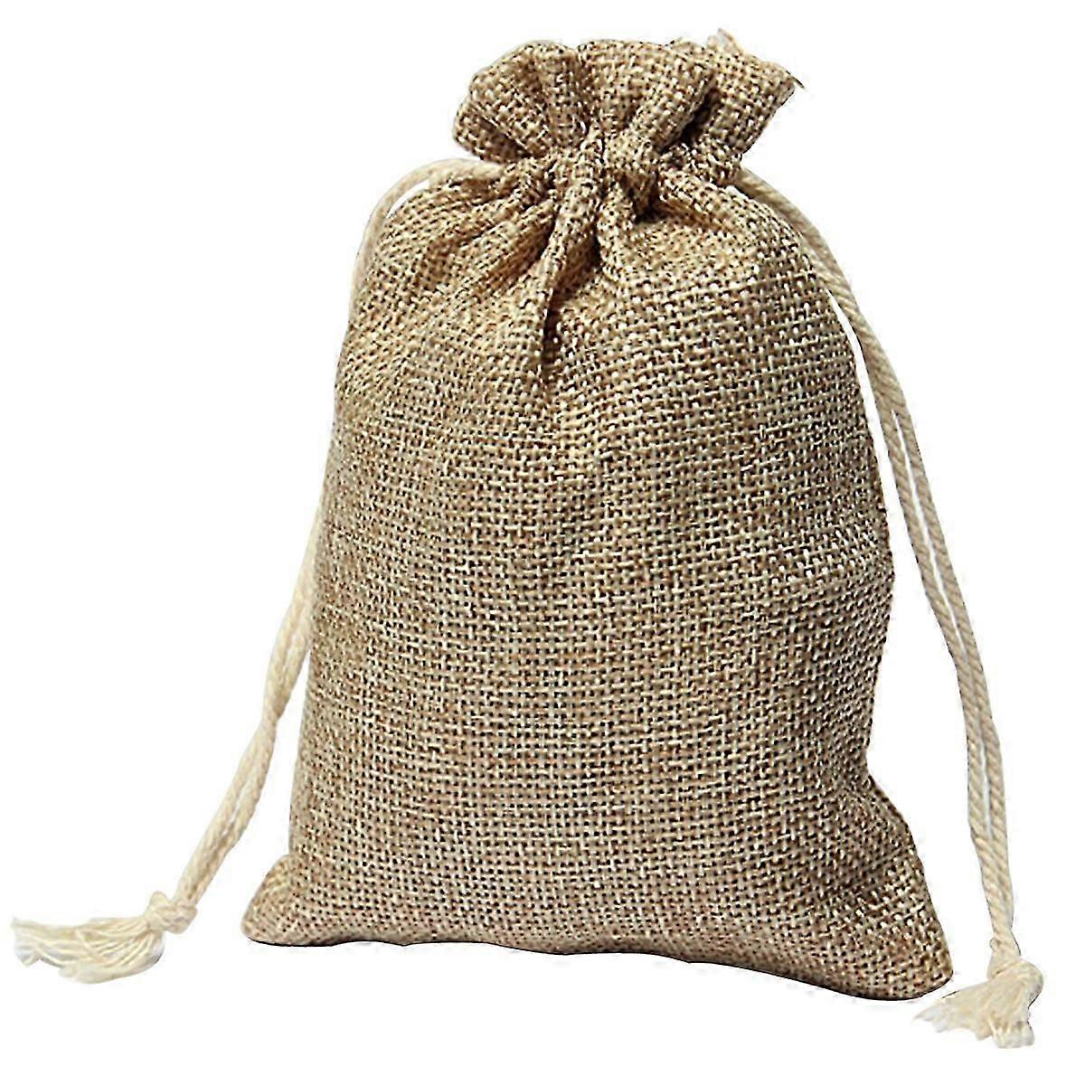 Nouveau Vintage Sacs en toile de jute Mariages faveur cordons réglables sacs 10 * 15cm