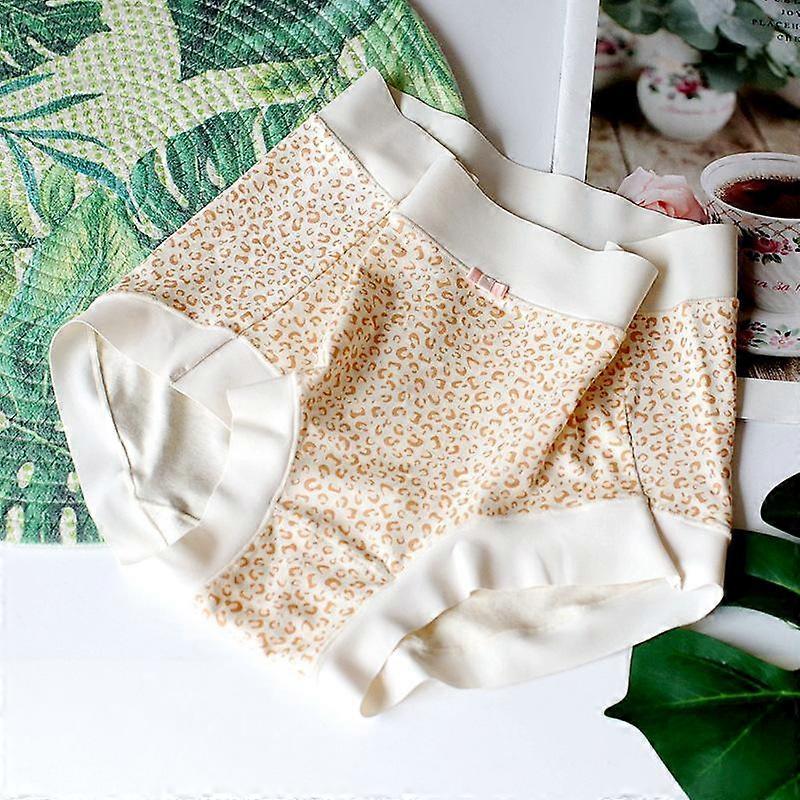 Large Size Underwear Leopard Print High Elasticity Women's Panties Comfortable Hip Wrap Medium High Waisted Panty