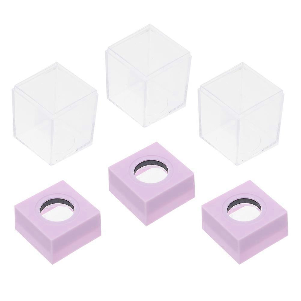 Purple Plastic Paper Clip Storage Holder with Magnetic Removable Lid for Easy Access and Organization