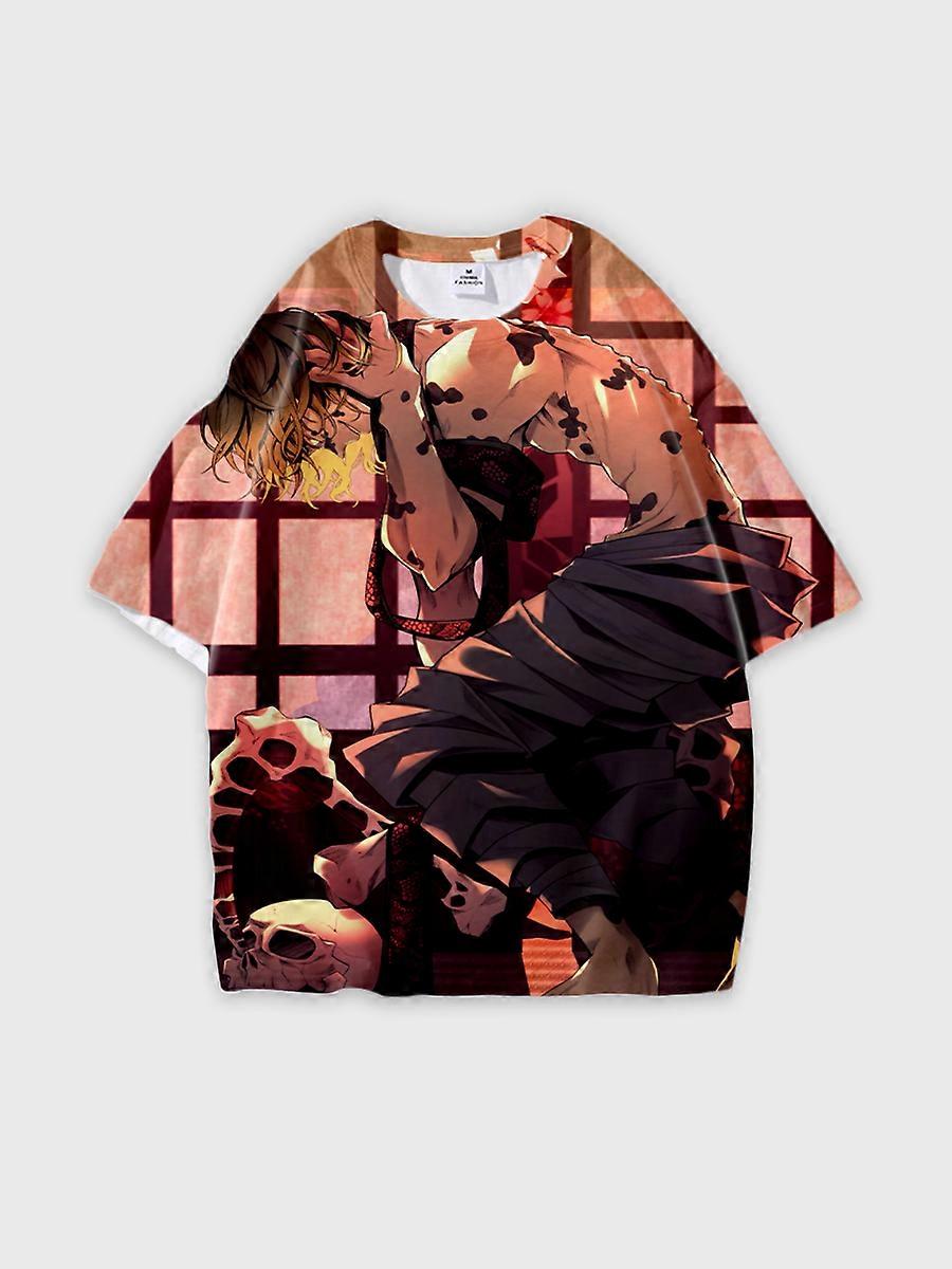 T-shirt round neck Character Pattern loose short sleeve P1430