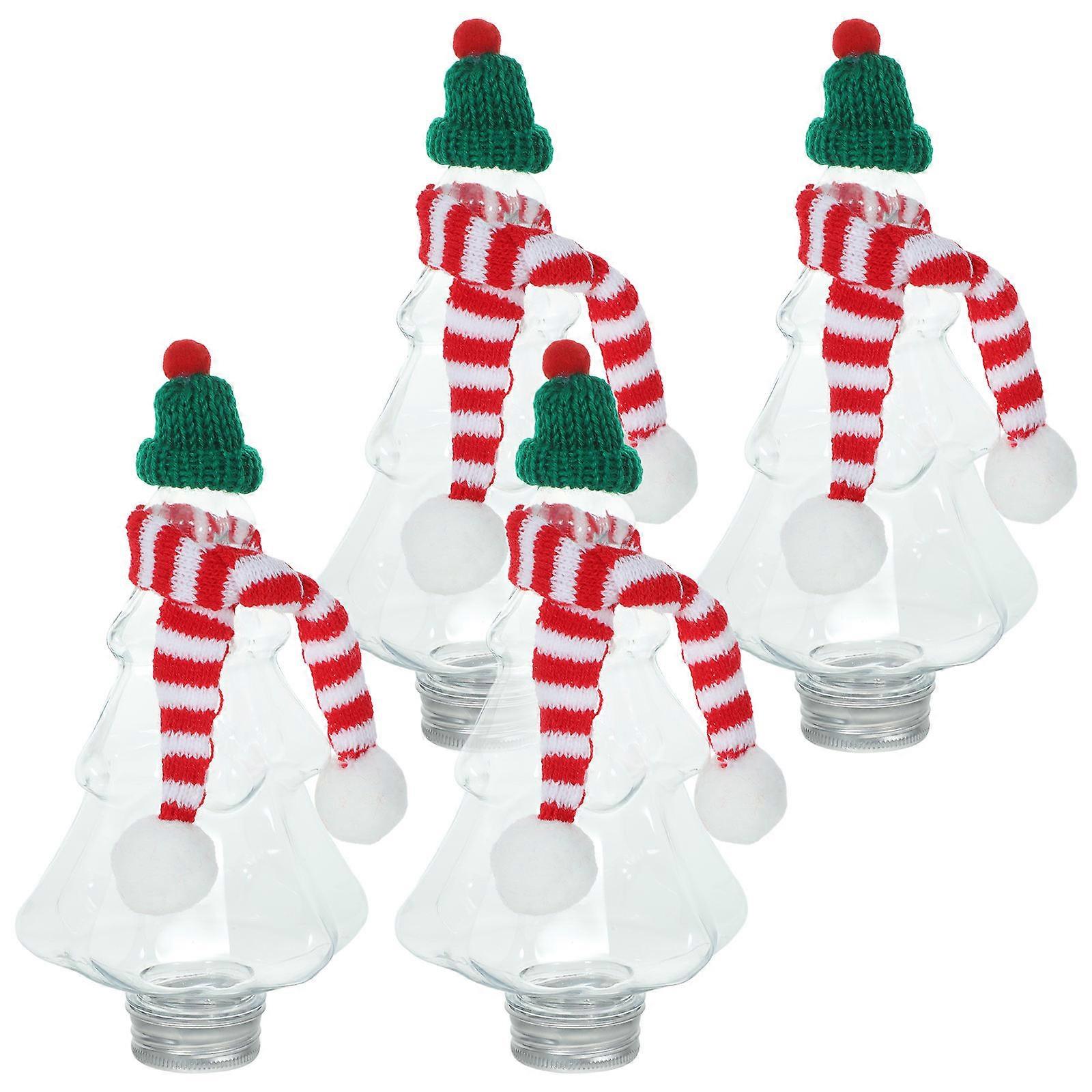 Christmas Juice Containers 4Pcs Beverage Bottles For Workplace And .5X11.5Cm Multi Christmas Tree Shape