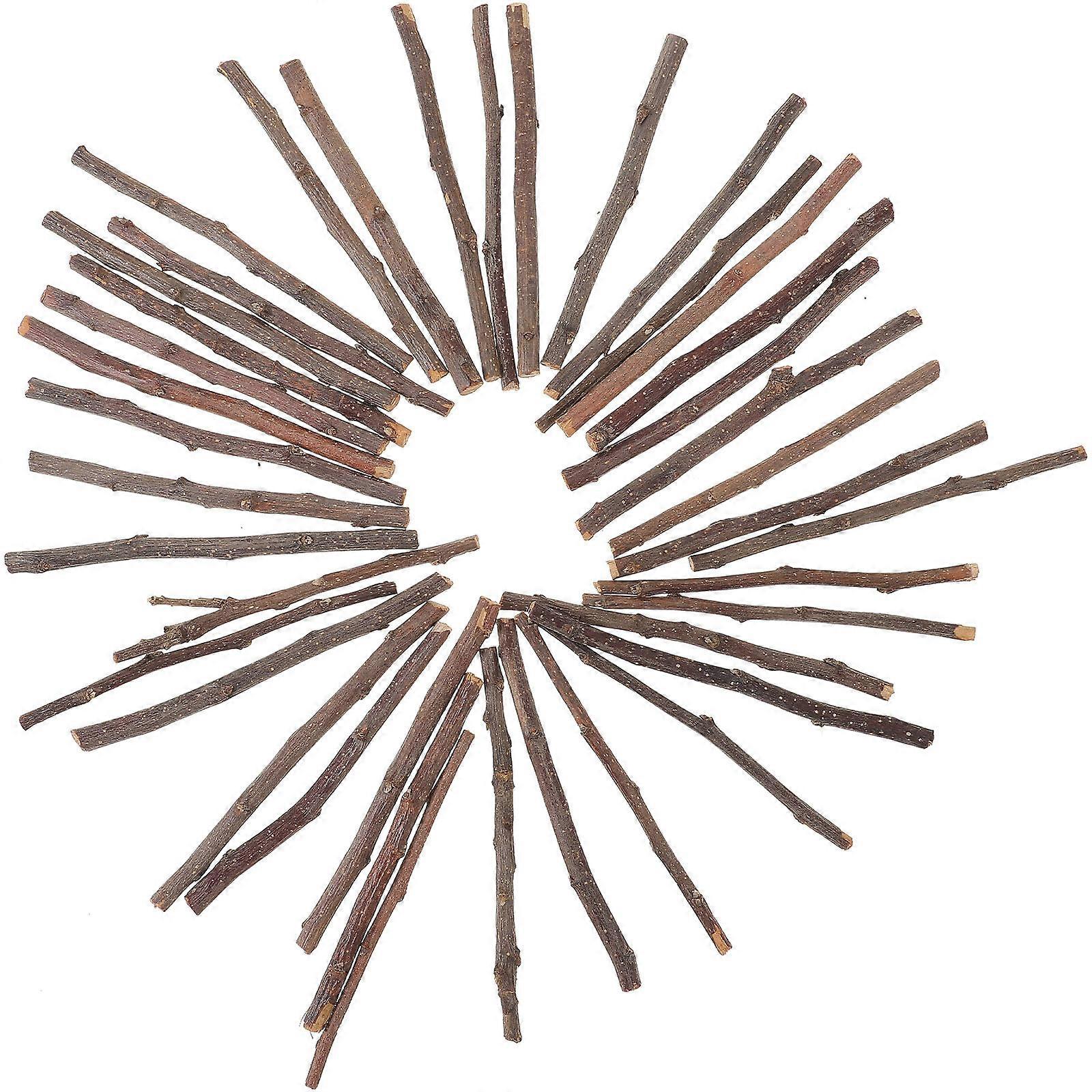 40pcs Rustic Wooden Craft Sticks Natural Log Branches for DIY Projects Handmade Decorations Photo Frames Flowerpots Festival Crafts Creative Artworks