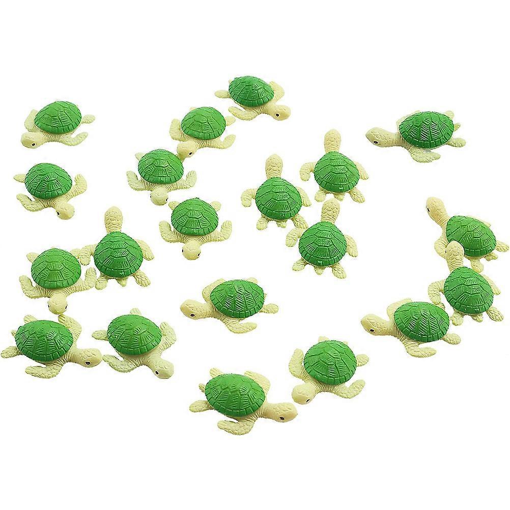 20pcs Miniature Turtle Statues for Decoration Resin Material Assorted Color Lifelike Garden