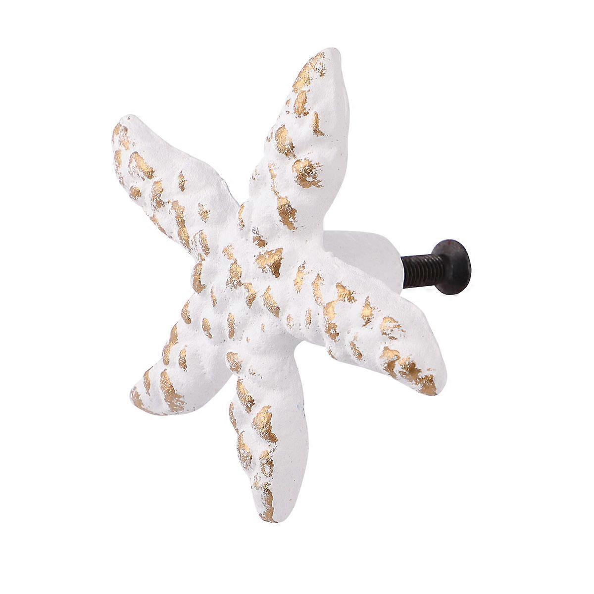Ocean Theme Pulls Handles Creative Sea Star Knob For Cupboard Wardrobe White 1Pc
