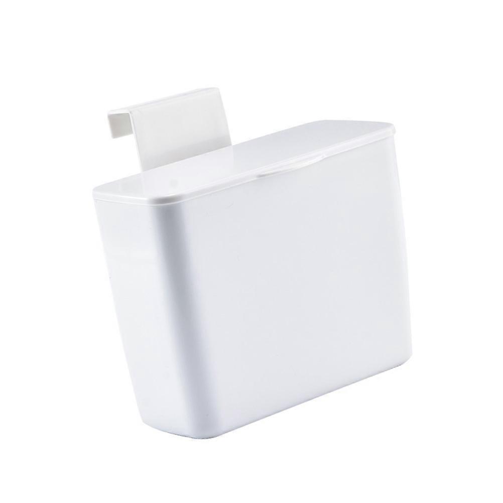 Desktop Organizer Garbage Case With Lid Multi-Purpose White Plastic Storage Box For Kitchen Use Easy Cleaning 1Pcs