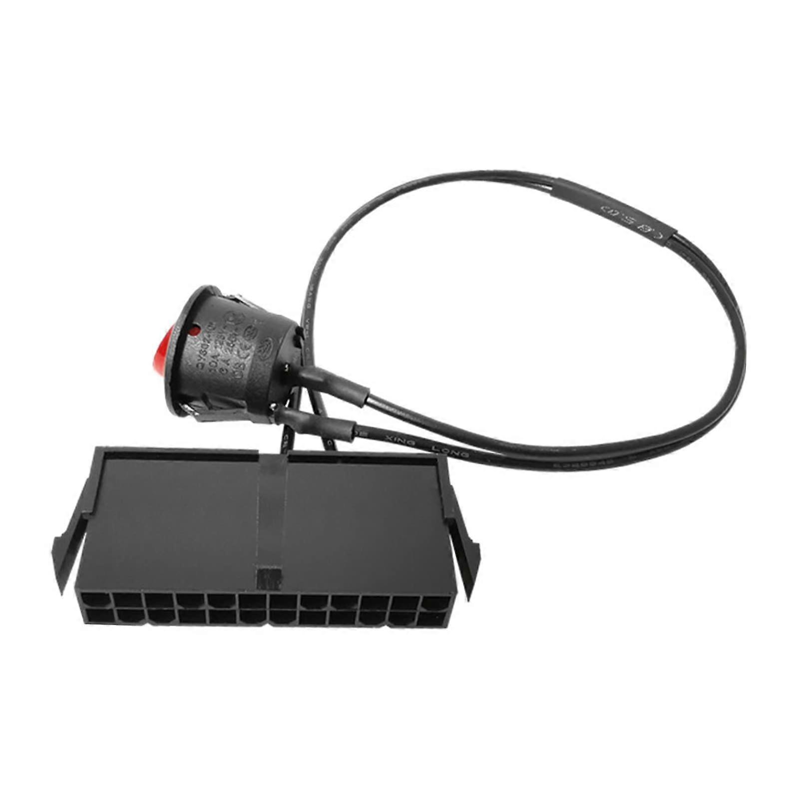 24 Pin Power Switch Cable Red LED Indicator On/Off Switch Jumper Bridge Adapter, 35 cm (13.8 In) Length For PC