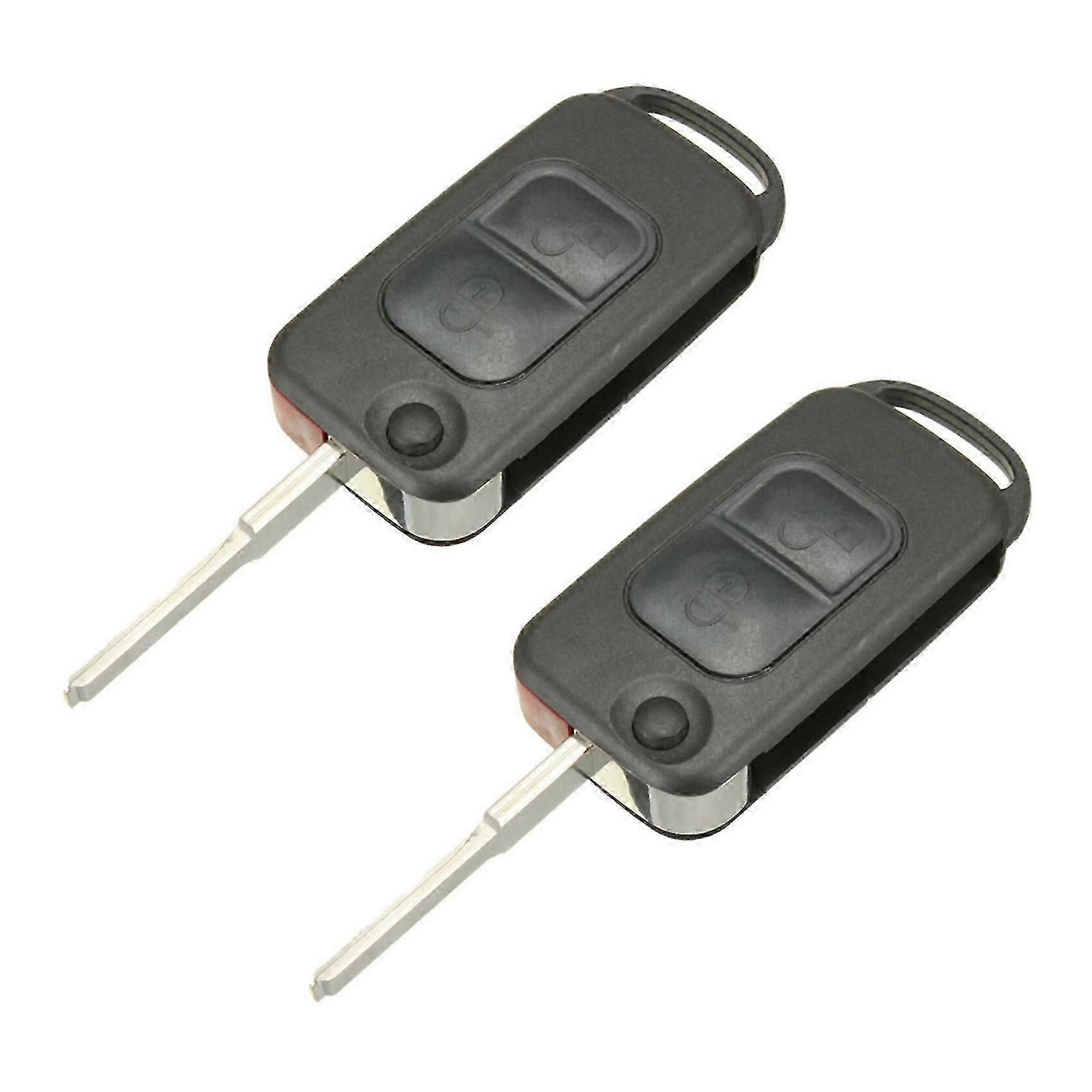 2X 2 Button Flip Remote Key Case HU64 Blade FOB för Mercedes A C E S W168 W202 Bil