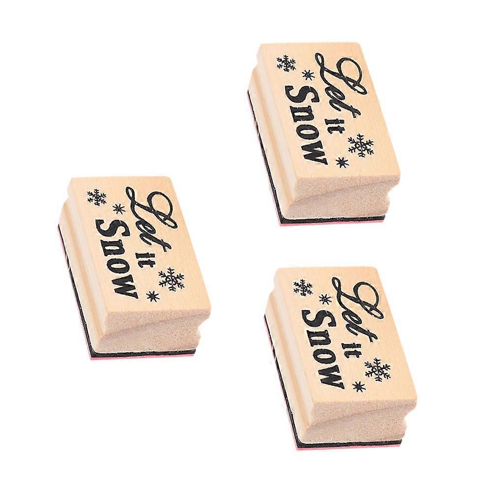 3Pcs Classic Design Christmas Scrapbook Stamps For Kids Assorted Color Stamping Tool