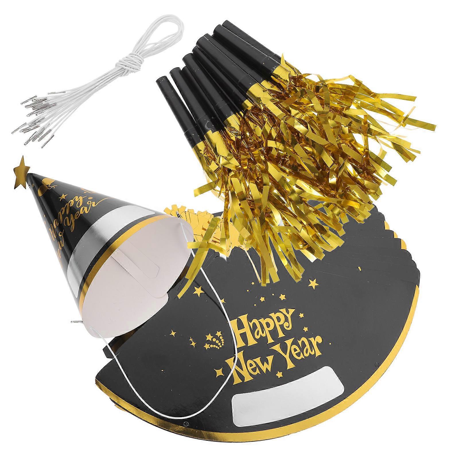Year Party Paper Cone Hats Lightweight Writable Hats for Birthdays, Weddings & Special Occasions 12 Sets Party Supplies Decoration