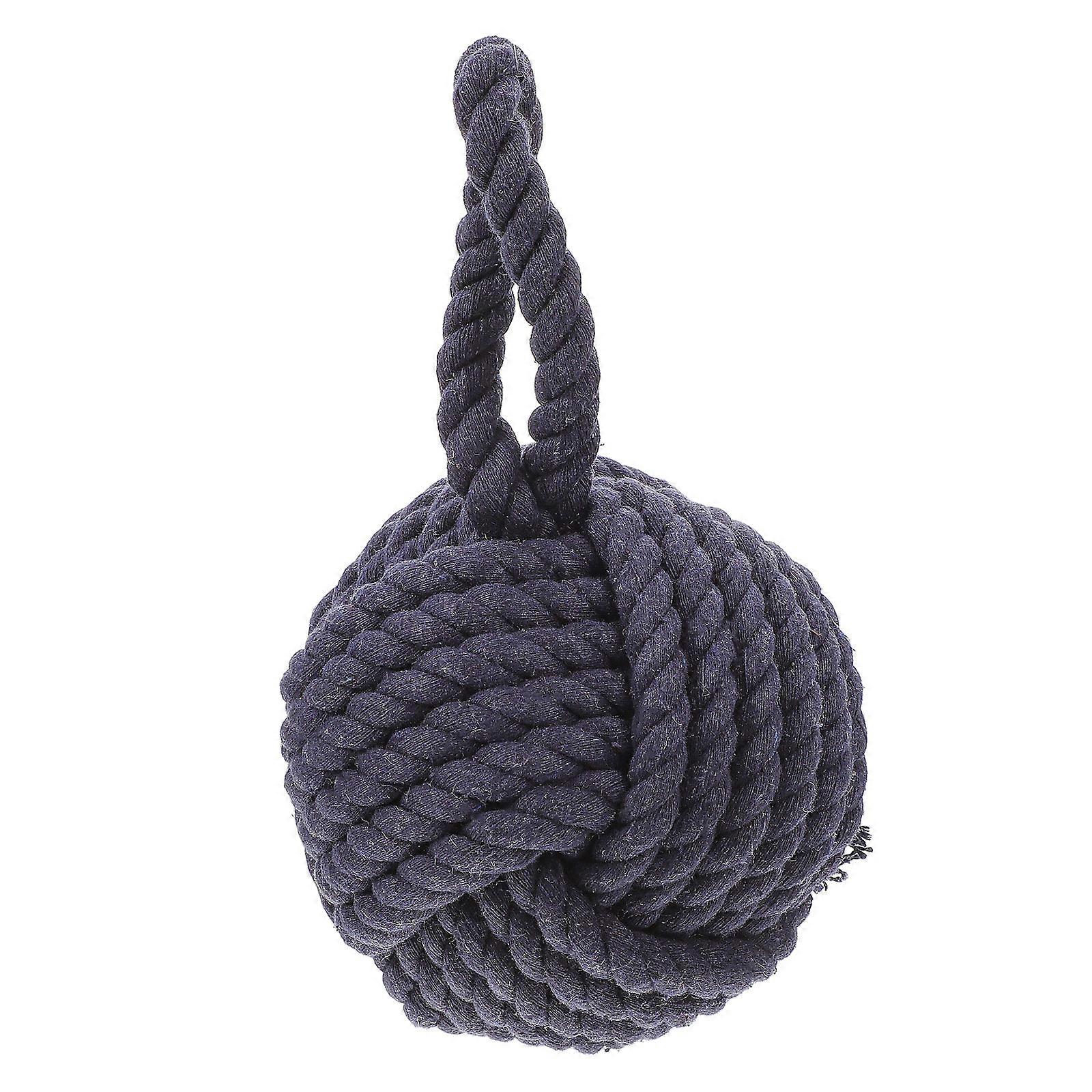 Cotton Linen Door Stopper Ball Designed For Housewarming And Bedroom Use In Blue With Anti-Collision Function 1Set