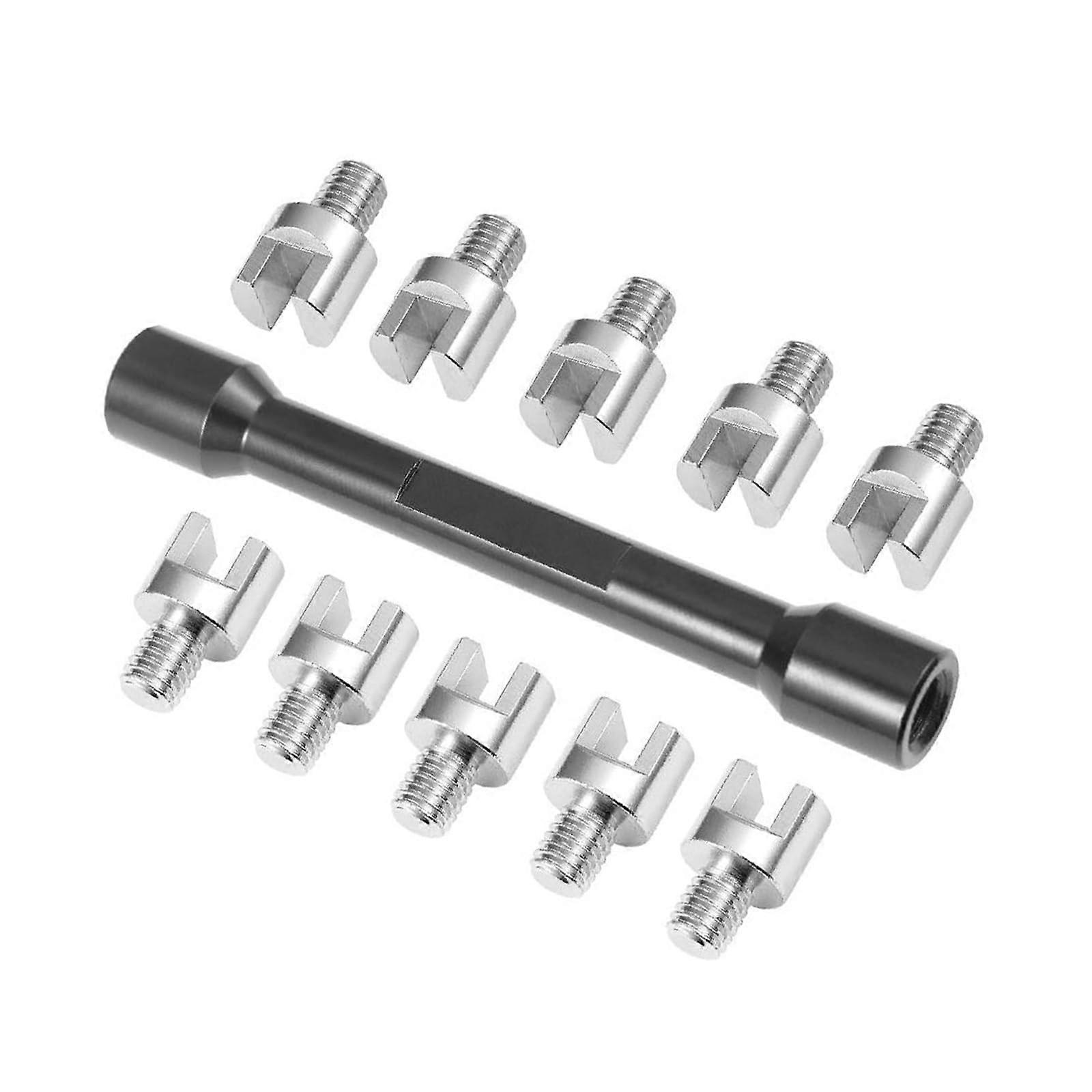 Spoke Adjustment Tool Kit Set with 10 Interchangeable Heads, Lightweight Portable Case for Motorcycle Wheel Maintenance Tool