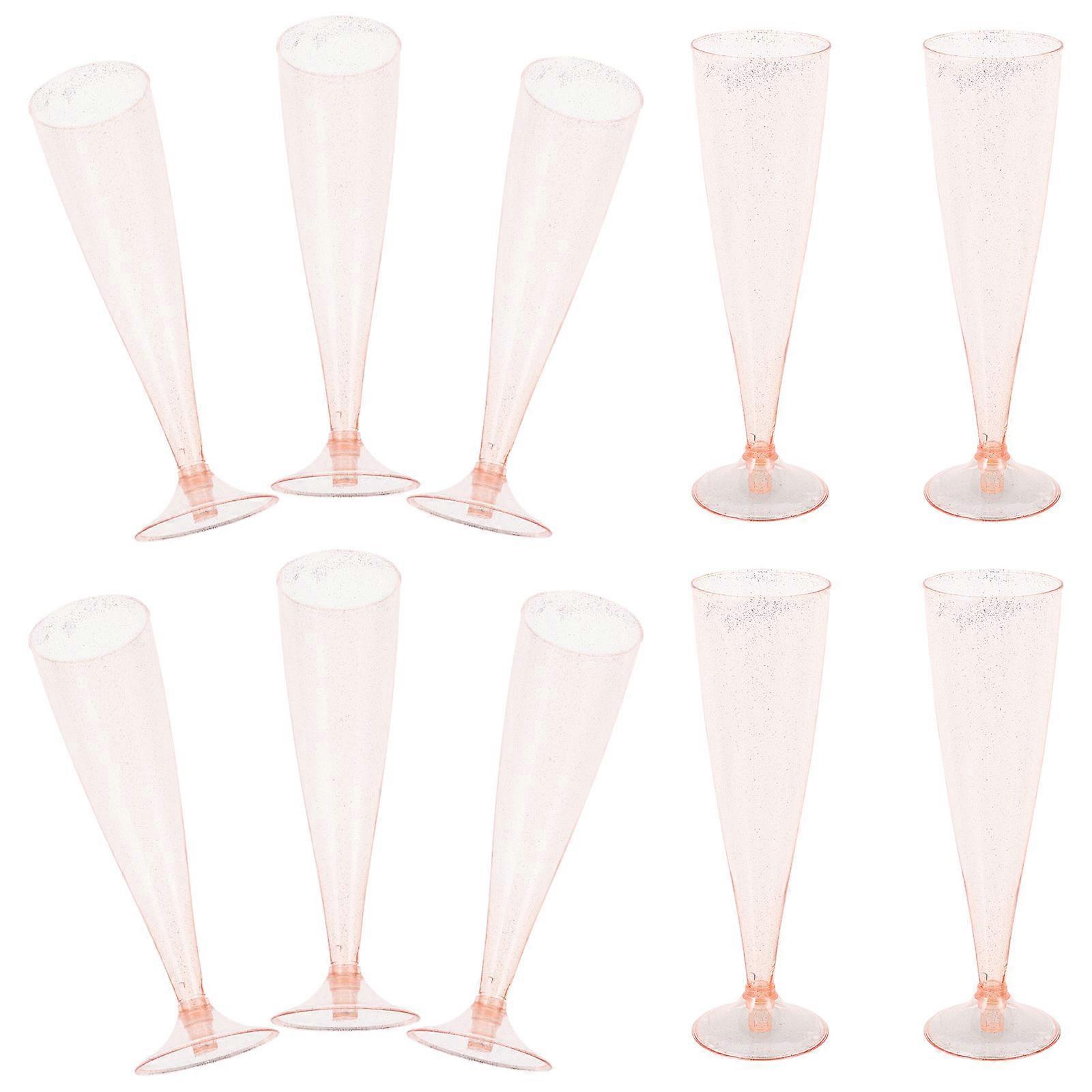 Disposable Flutes For Parties Simple and Elegant Design Flute Glasses For Restaurant 10Pcs