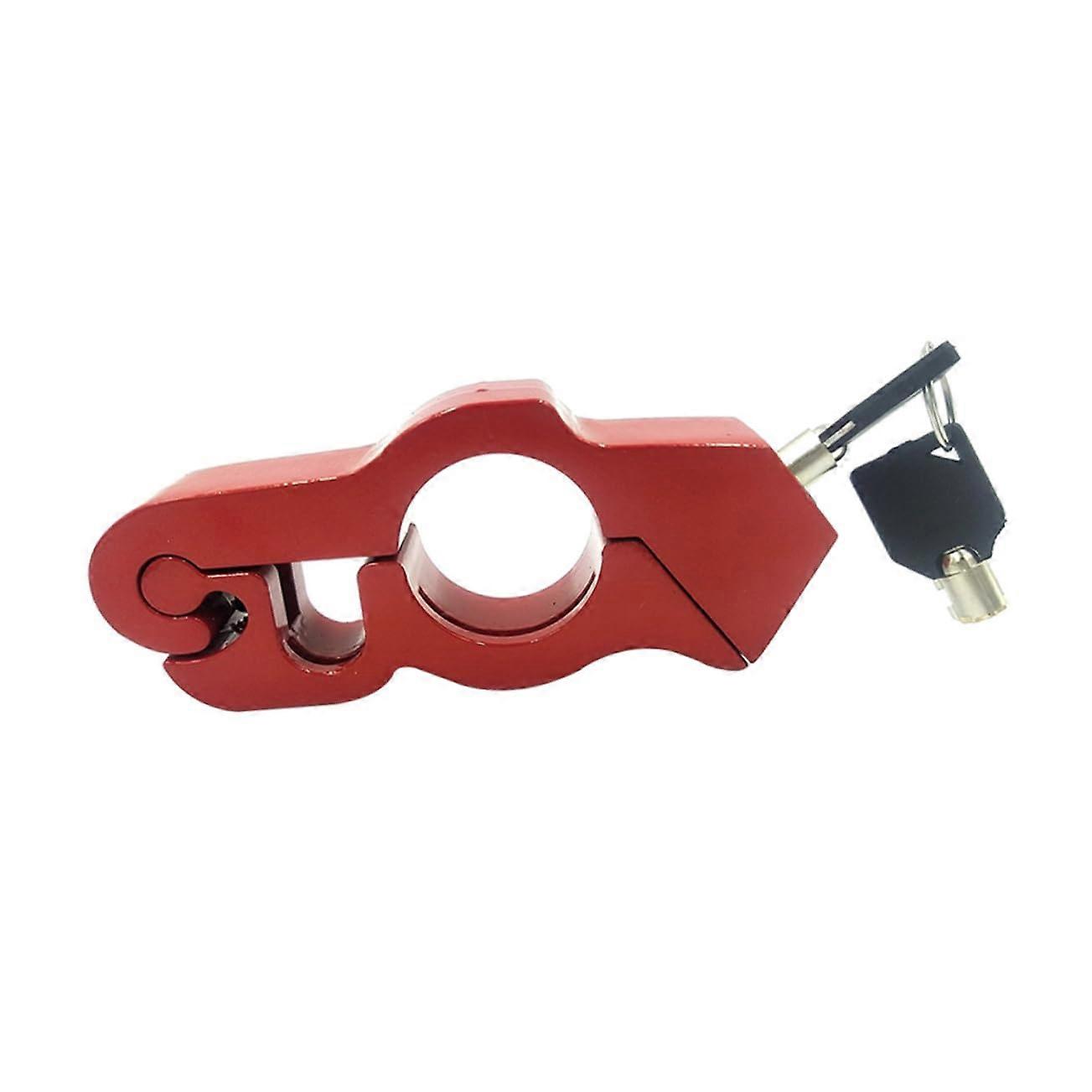 Motorcycle Grip Brake Lock Key Anti-Theft Device Red Durable Easy Installation Compatible with Motorcycles
