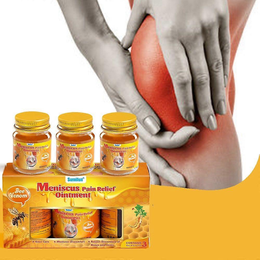 3Pcs Meniscus Pain Relief Ointment, Bee Venom Joint Cream for Lumbar, Hand, Foot, Joint, Shoulder and Neck Massage Ointment