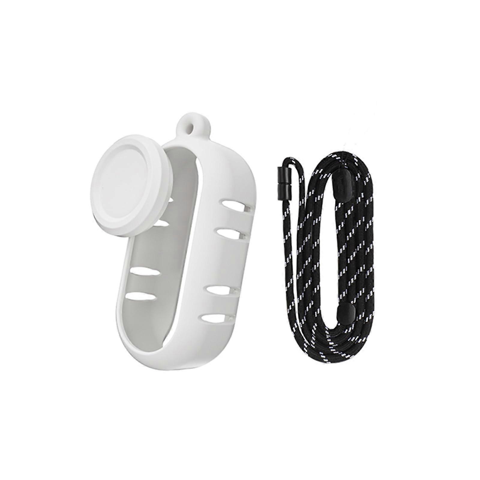 Silicone Case Compatible with Insta360 GO 3S Thumb Camera Heat Dissipation Camera Case Lens Cap Neck Strap Accessories (White)