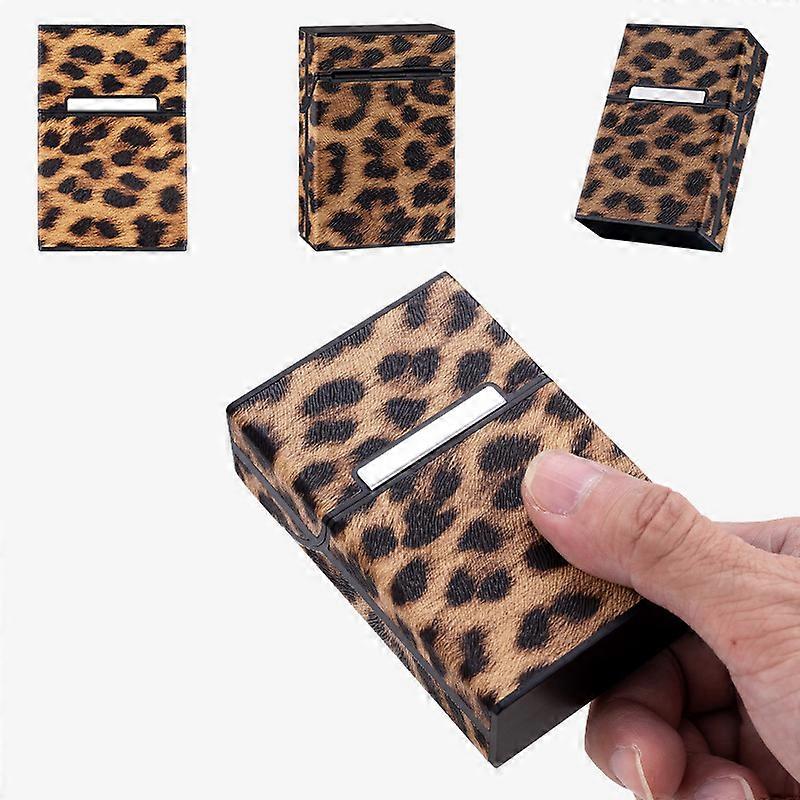 Leopard print cigarette case 20 pieces creative cigarette case flip cover portable soft pack cigarette case protective shell