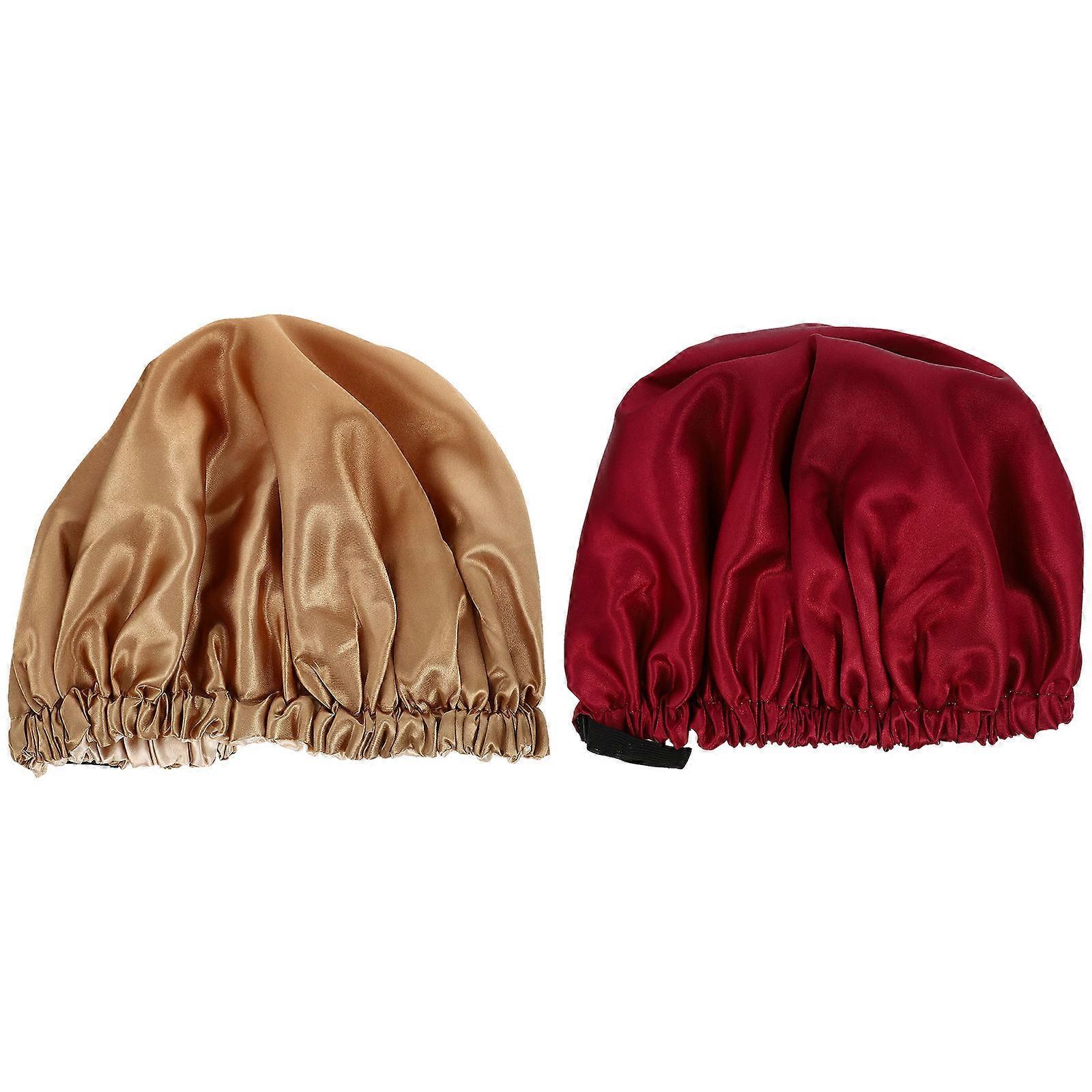 Satin Elastic Sleep Caps for Women – Adjustable Night Bonnet for Braids, Dreadlocks & Curly Hair – Lightweight & Comfortable Frizz Free Hair Care Hat