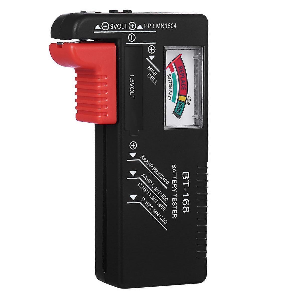 Vérificateur de piles BT-168 multicolore pour piles bouton AA AAA 9V 1.5V pour l’entretien quotidien 1Pack