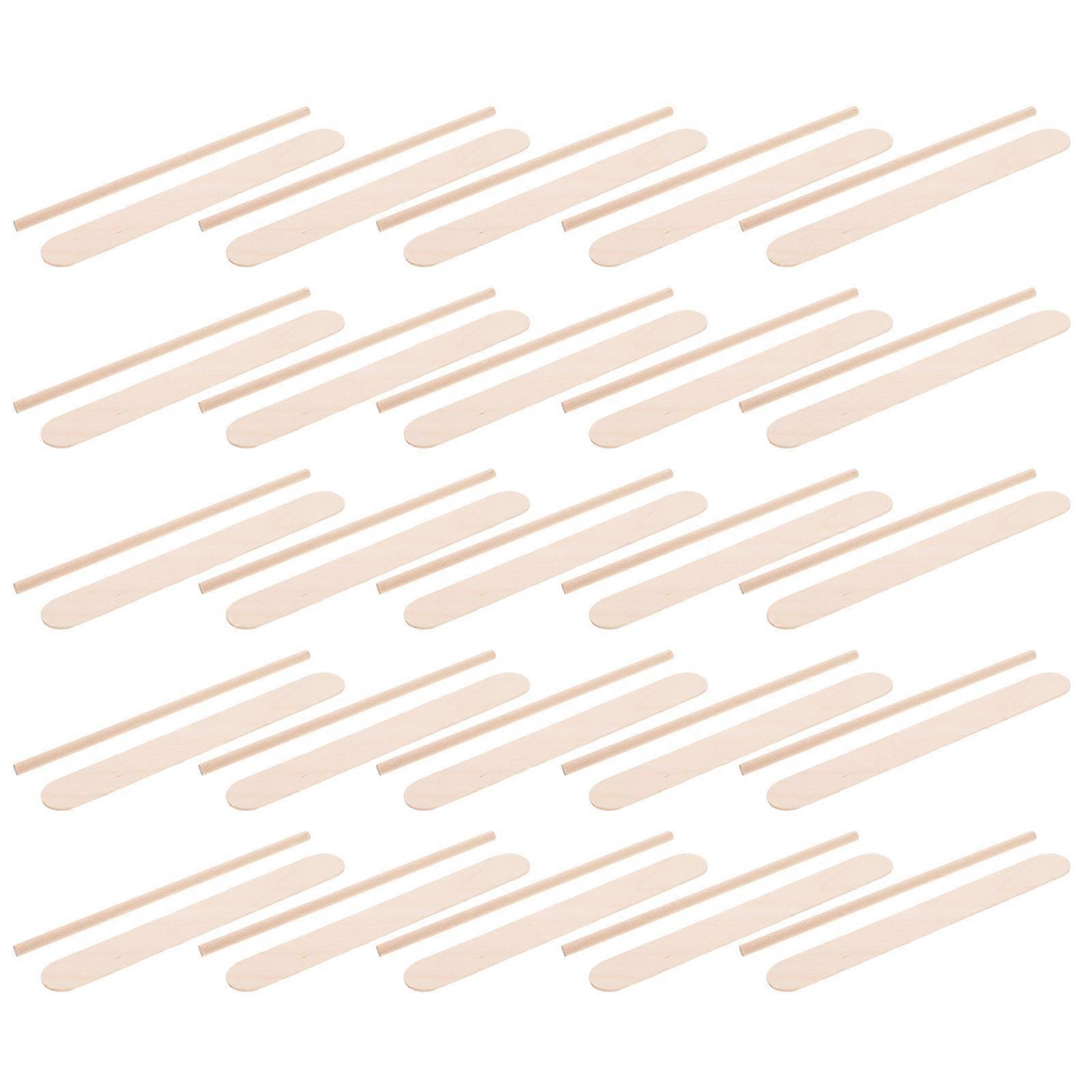 Wooden Ice Popsicle Sticks 100 Pcs Jumbo Craft Sticks for DIY Projects Home Dessert Shops Kindergartens Safe Durable