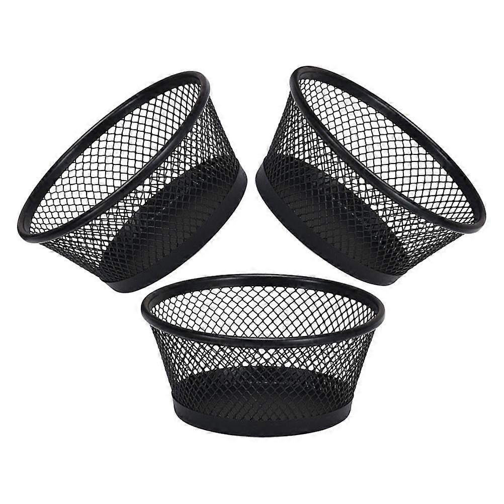Paper Clip Storage 3Pcs Simple Design Mesh Organizer For Desktop Stationery Adults Office Use