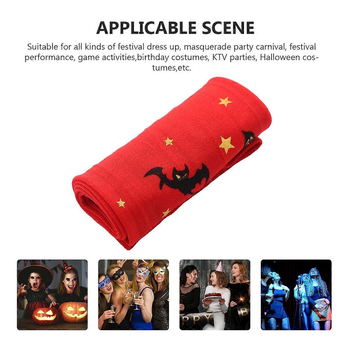 Cute Halloween Socks With Unique Patterns Ideal For Festival Performance In Red 1 Pair Of Silk Stockings