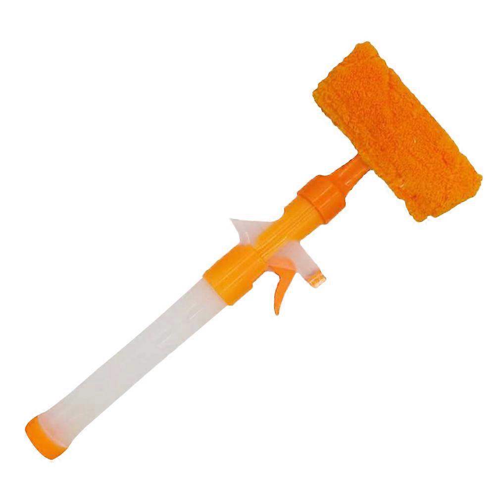 Orange Window Squeegee with Sprayer & Portable Glass Cleaning Tool for Indoor Outdoor Use on Windows, Screens, Mirrors & Windscreens