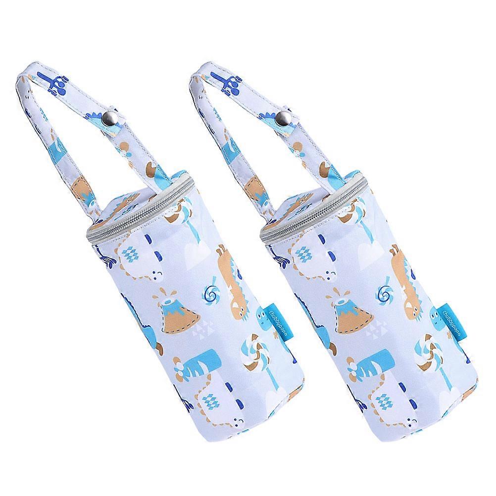 Milk Bottle Pouch With Temperature Control For Stroller 2Pcs Grey Carrier For Newborn Families And Friends