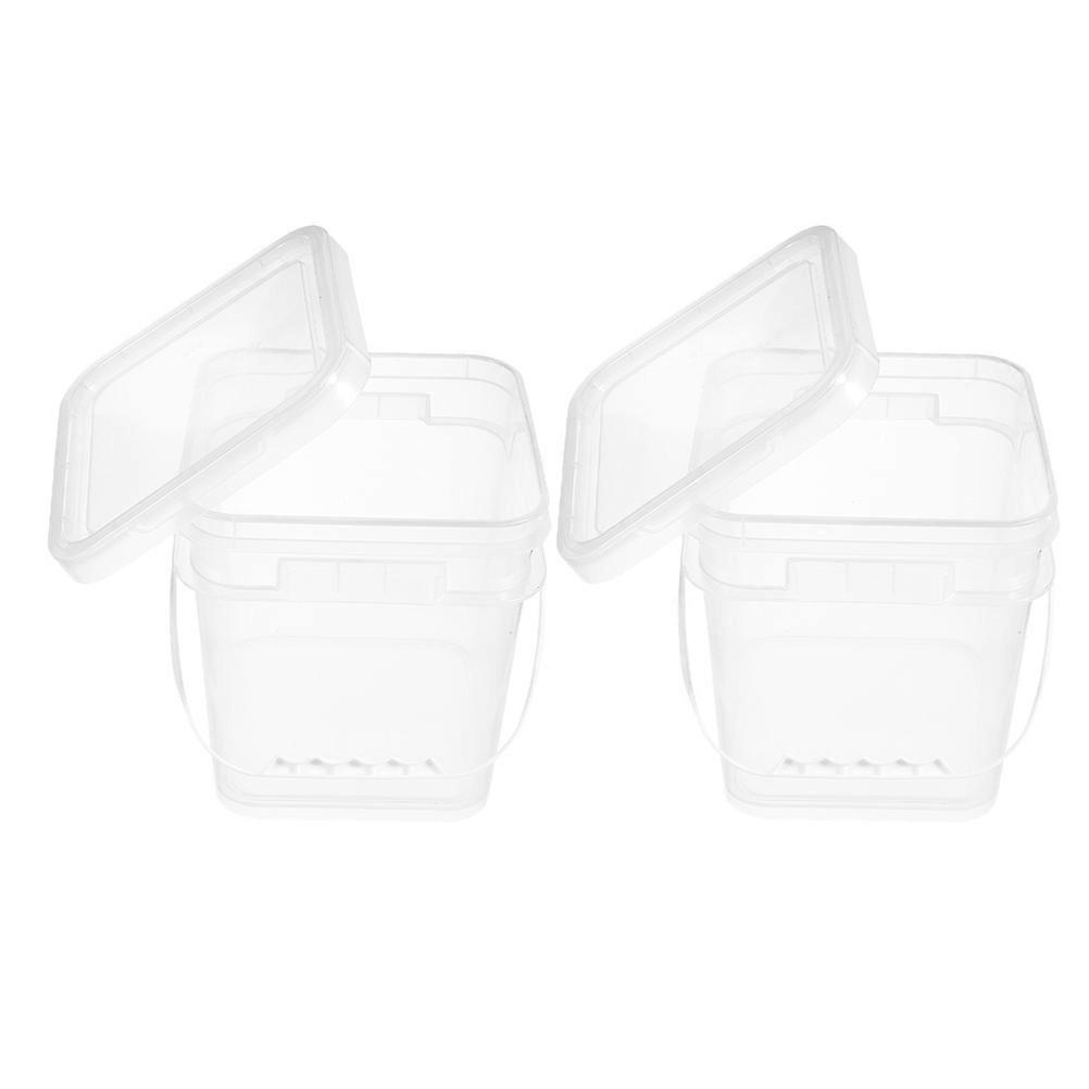 Transparent Paint Storage Buckets Reusable Containers with Ergonomic Handle for Pigment and Multi Purpose Use, Break Resistant