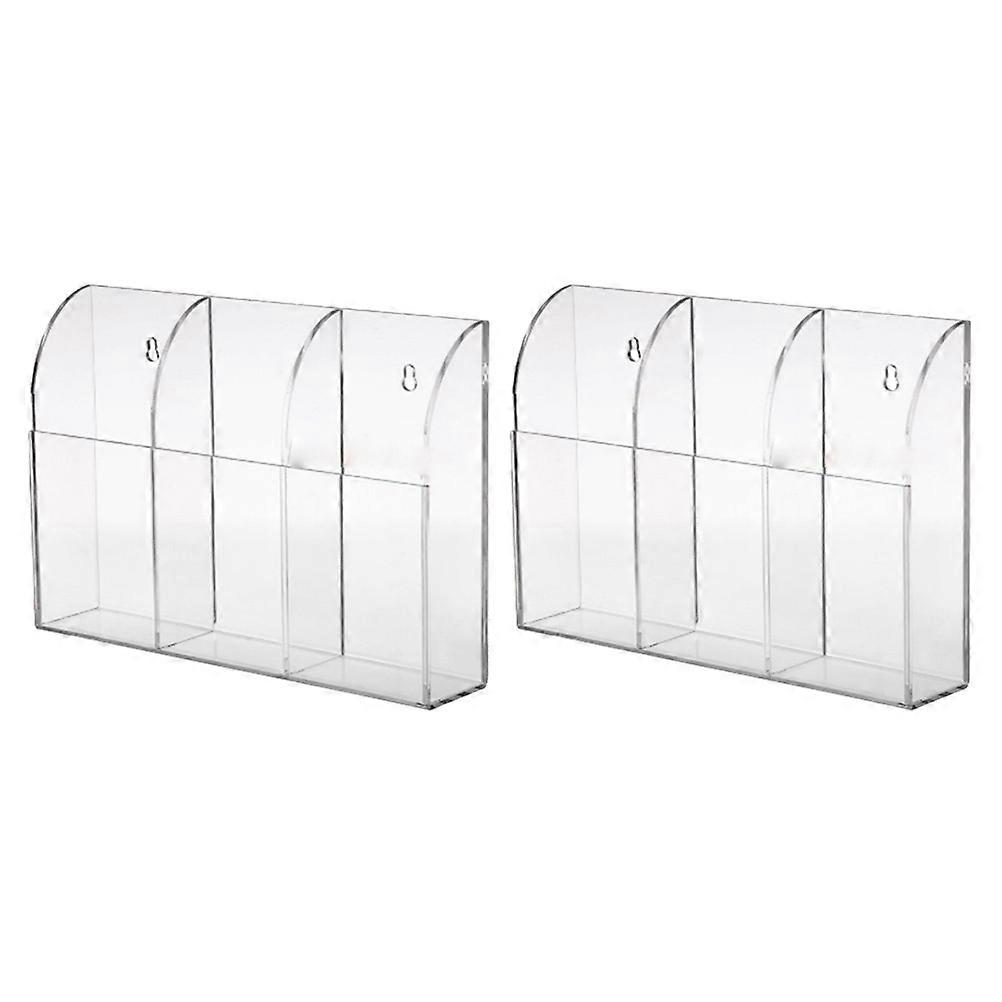 Acrylic Storage Rack with Hanging Hole for Wall Mount Transparent for Storage Use 2Pcs