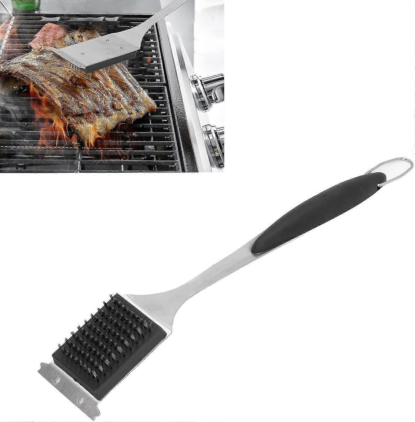 Extra starke Grillbürste mit langem Griff und Edelstahlborsten