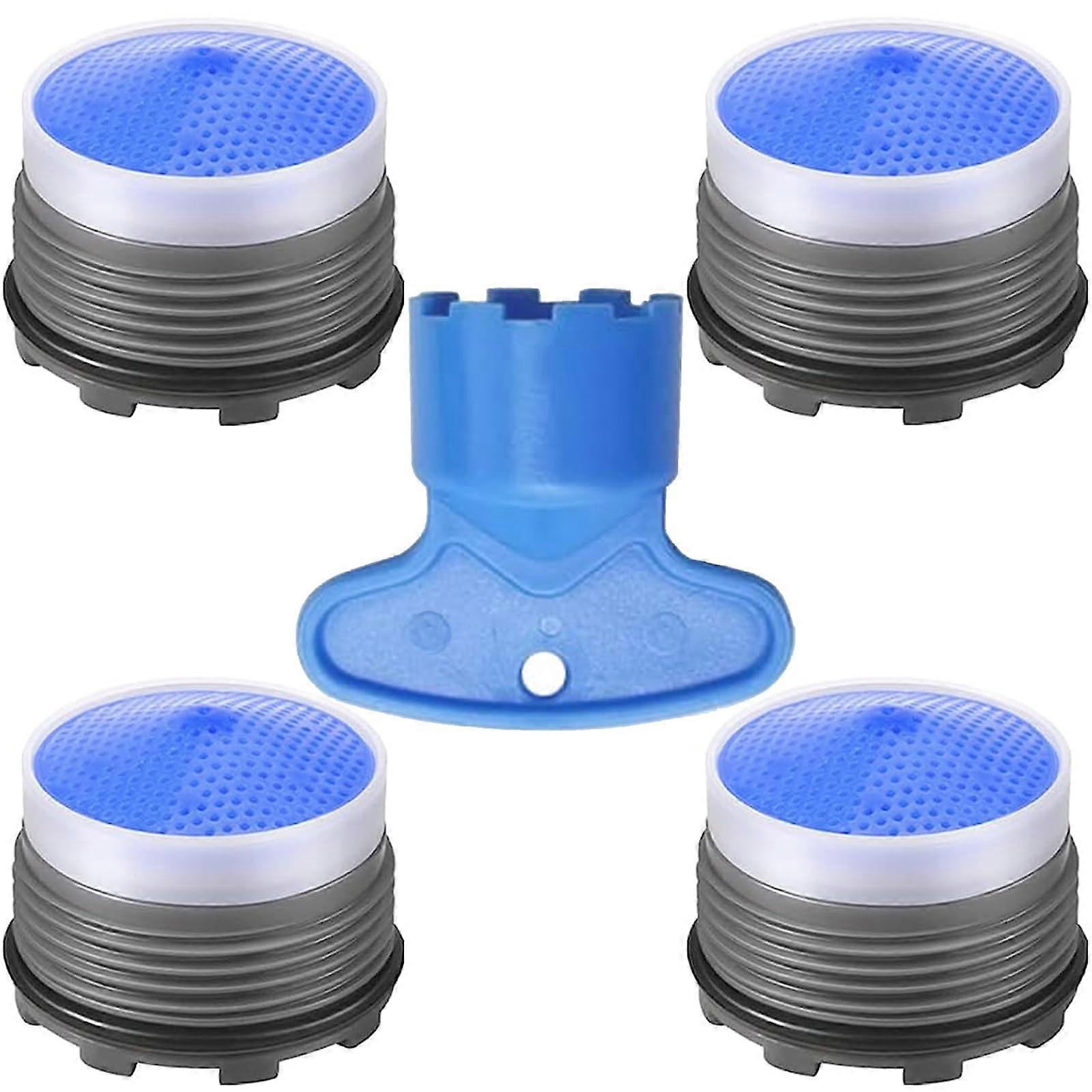 4pcs M18.5 Cache Aerator Plug in Faucet Replacement Parts for Kitchen Bathroom with Key Removal Key 1.5GPM 18.5mm Fit Kit