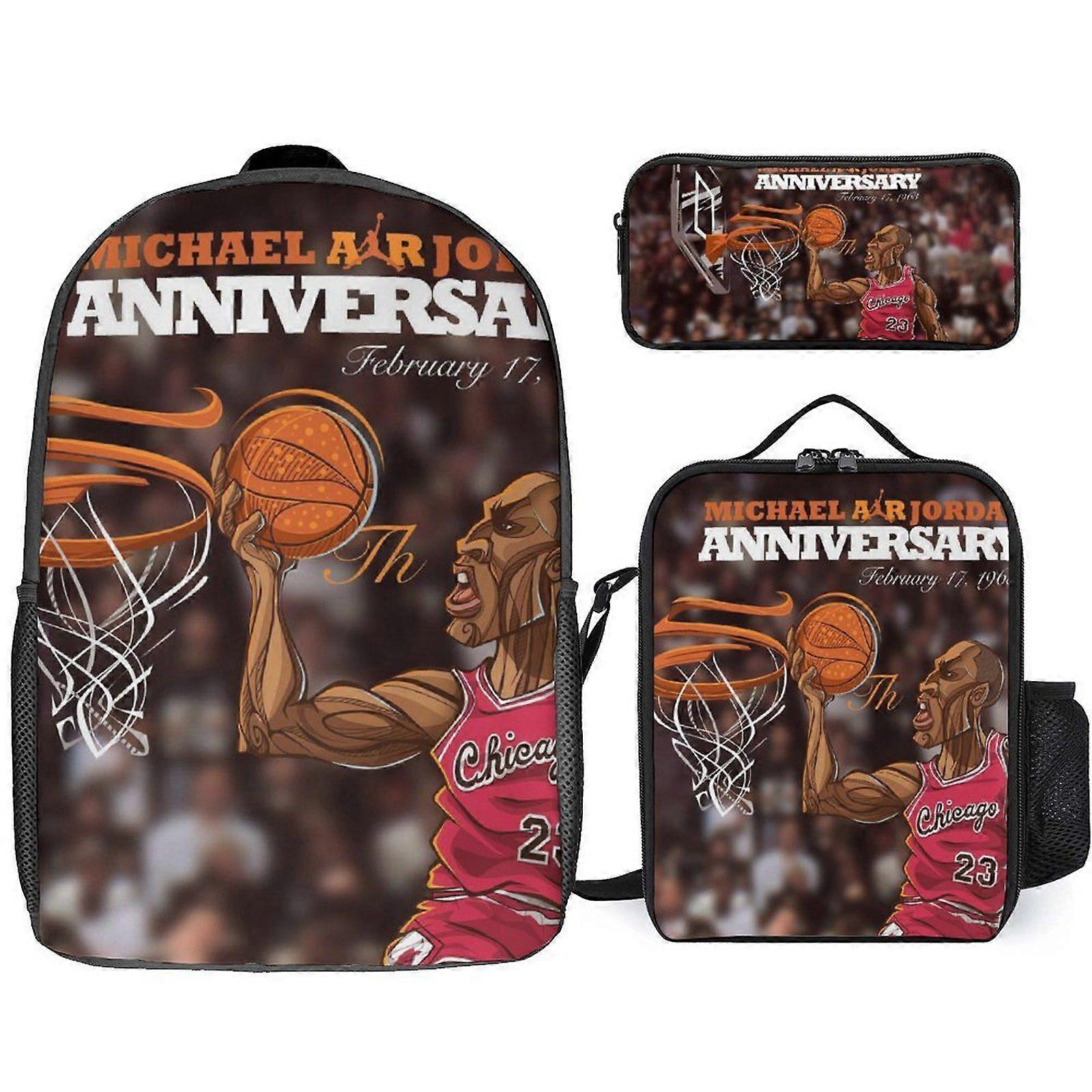 w7228 Michael Jordan Backpack Learning Pro Kit Bookbag with Portion-Control Lunch System and Math Tool Pouch u7228