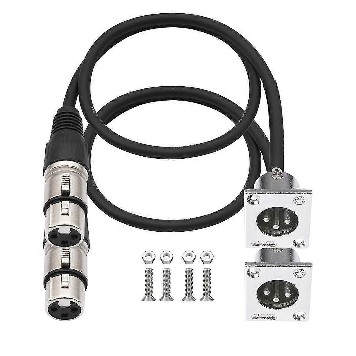 2er-Pack XLR-Kabel vom Typ D Durchgangsstecker Stecker auf Buchse für Premium-Stagebox-Patch