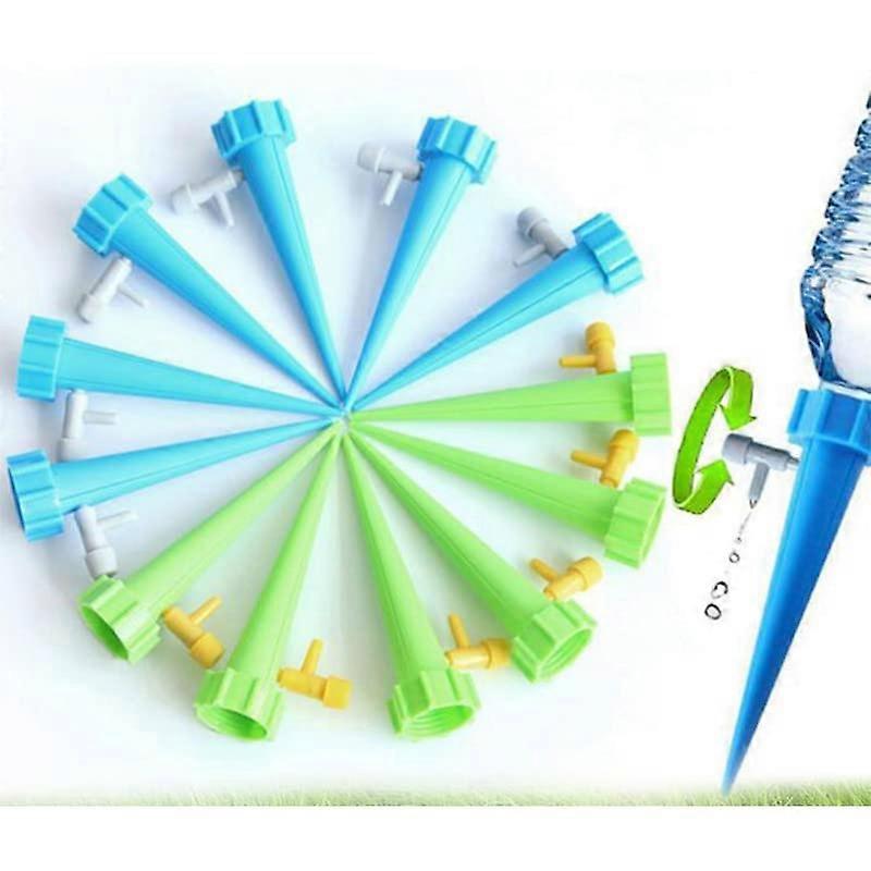 Automatic Watering Device with Adjustable Slow Release Control Valve, 12Pcs Self Watering Spikes for Indoor Outdoor Garden Drip Irrigation System