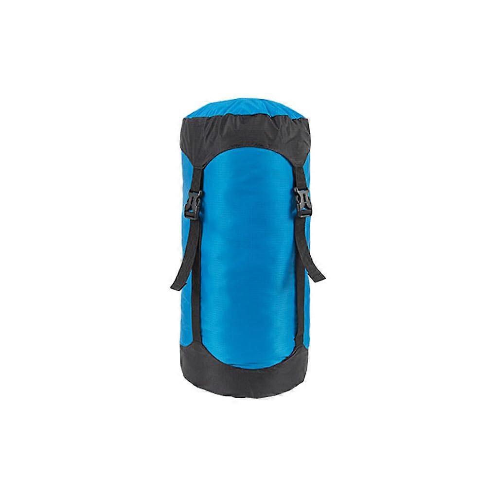 Water Resistant Drawstring Compression Bag for Travel, Camping, Hiking, Blue Color, Lightweight and Durable Design