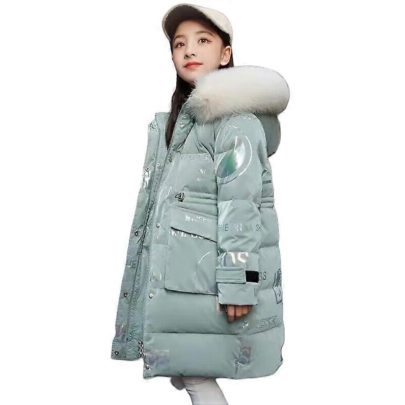 Barn Flickor Kappa Jacka Päls Huva Vinter Varma Ytterkläder Lång