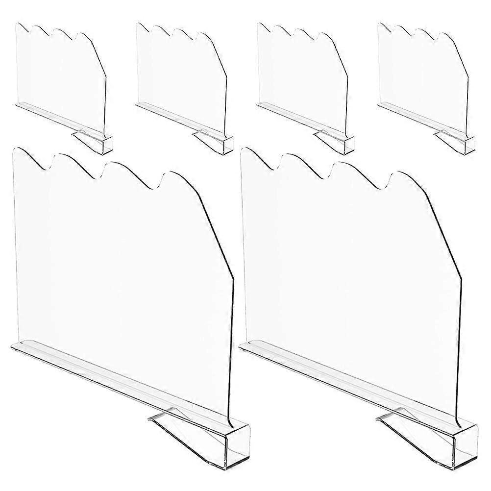 Wave Pattern Shelf Dividers for Wardrobe with Transparent Acrylic Material 6Pcs