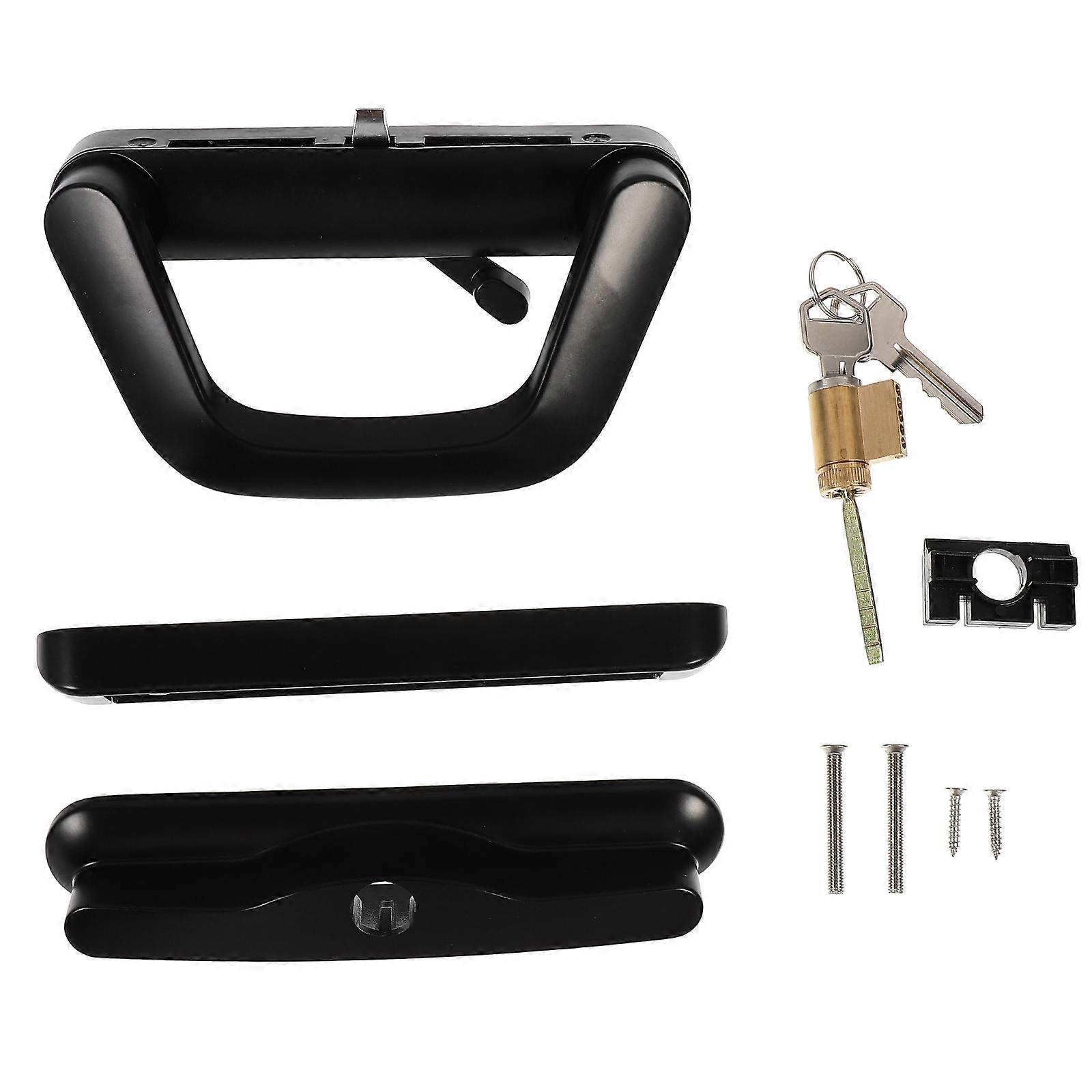 Sliding Door Latch Zinc Alloy Practical for Balcony Black Privacy Protection 1 Set